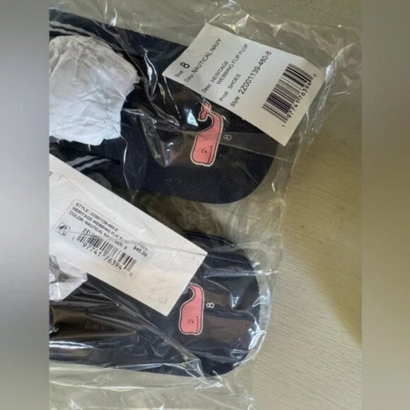 NWT vineyard vines Heritage Foam Flip Flops in nautical navy - Picture 5 of 7